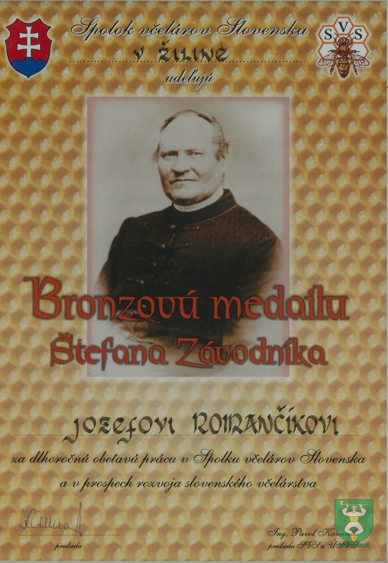 Jozef Romančík - ocenenia 2