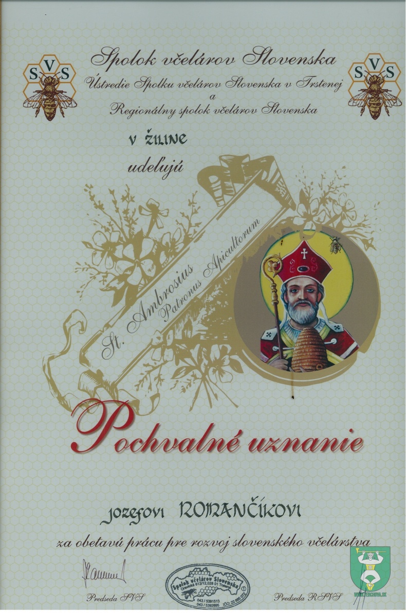 Jozef Romančík - ocenenia 1