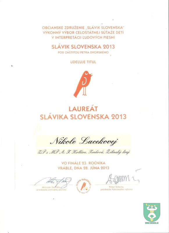 Nikola Laceková - Bronzový Slávik Slovenska 2013-24