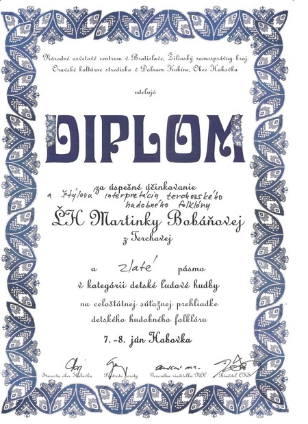 Diplom - H  Martinky Bobovej